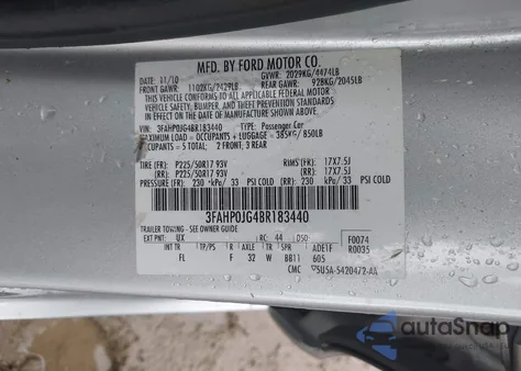 2011 Ford Fusion Sel from USA, damaged, VIN 3FAHP0JG4BR183440